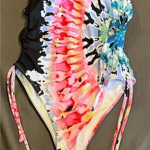 Colorful Tie-Dye Women Swim One Piece